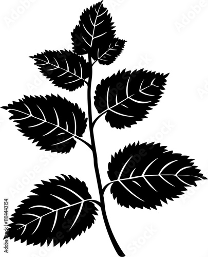 Stylized Illustration of Mint Leaves