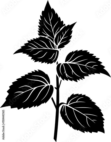 Stylized Illustration of Mint Leaves