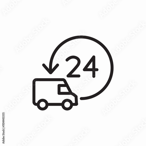 delivery 24 hours icon sign vector