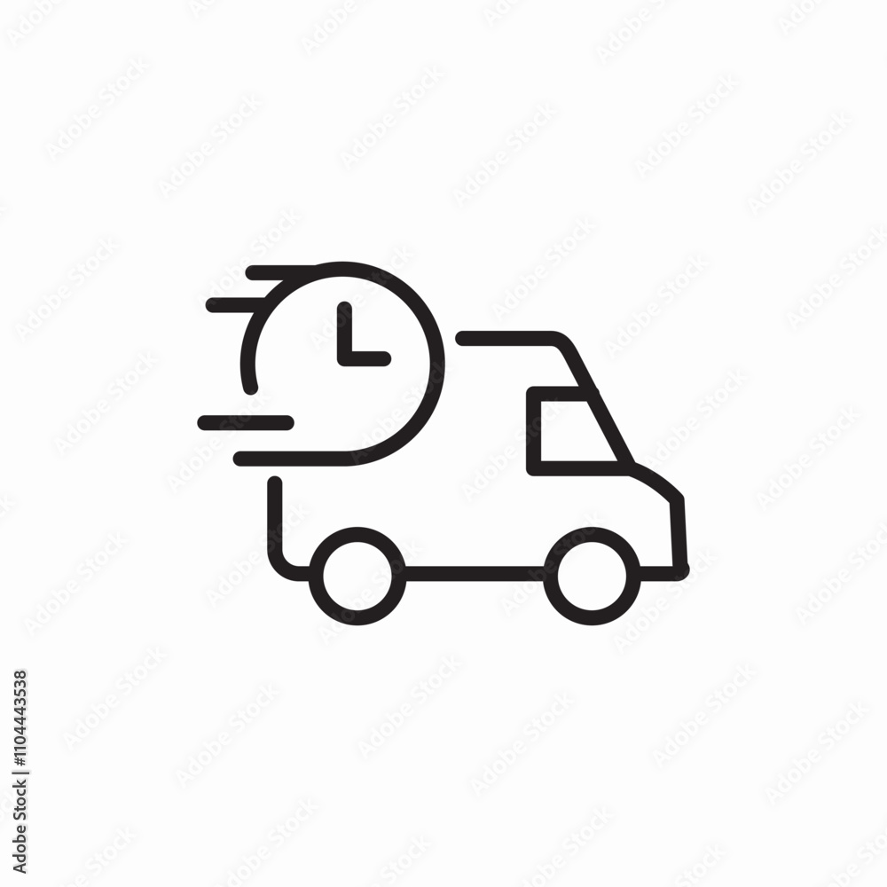 express delivery truck time icon sign vector express delivery truck time icon sign vector