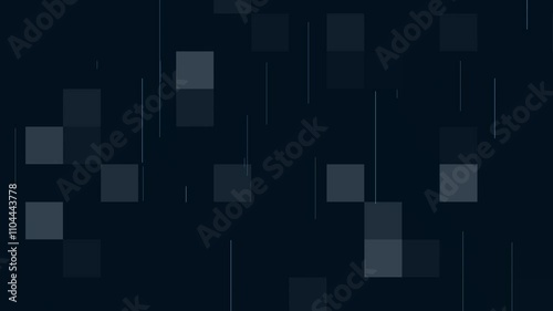 Abstract Digital square animation on dark blue background