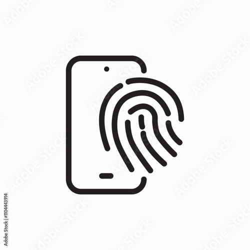 phone finger print icon sign vector