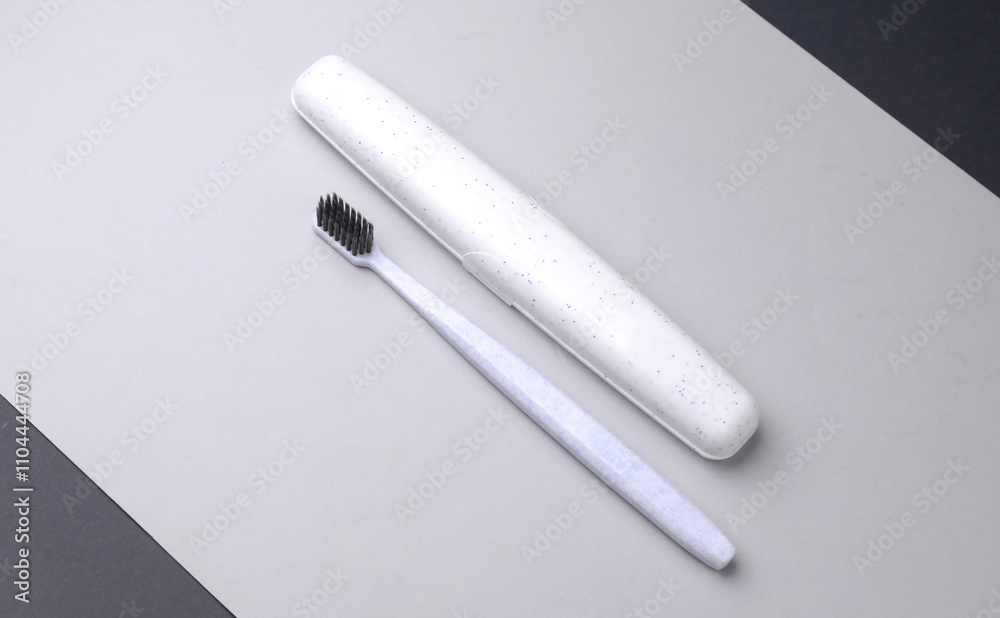 White plastic case for storing toothbrush White plastic case for storing toothbrush