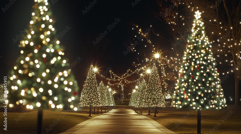 Christmas cheer shines bright with twinkling lights adorning a festive Christmas tree, creating a captivating canvas of holiday magic. Garland sparkles Christmas cheer shines bright with twinkling lights adorning a festive Christmas tree, creating a captivating canvas of holiday magic. Garland sparkles