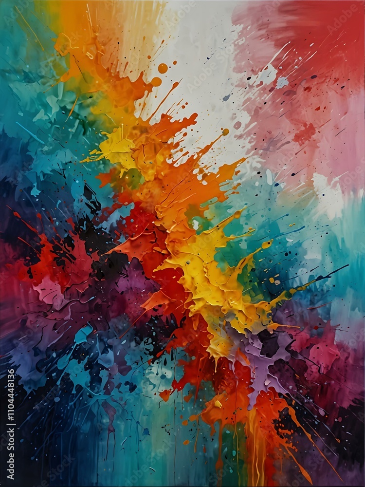 Fototapeta premium Colorful acrylic painting with textured details.