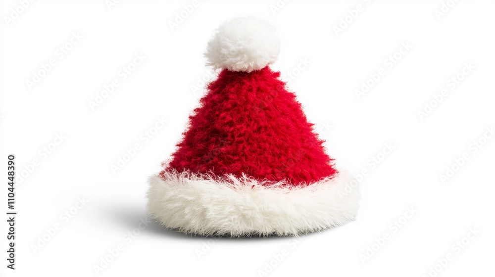 Festive accessory worn by Santa's helpers to spread Christmas cheer, featuring a conical red shape adorned with white trim and a fluffy pom-pom Festive accessory worn by Santa's helpers to spread Christmas cheer, featuring a conical red shape adorned with white trim and a fluffy pom-pom