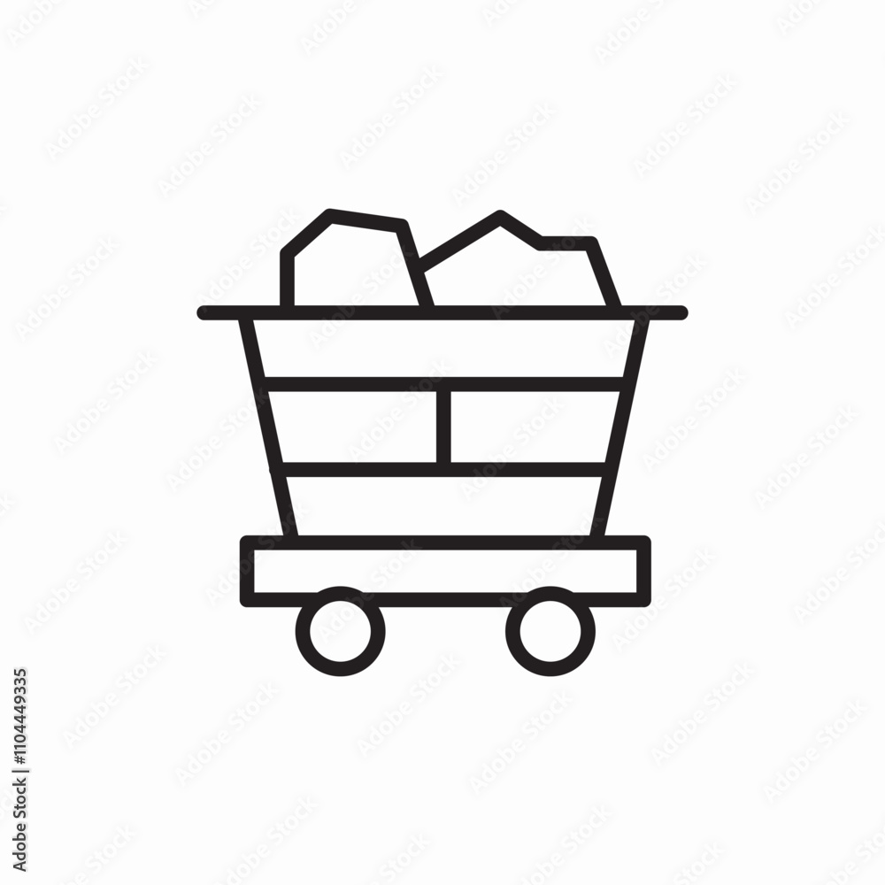 coal carriage icon sign vector coal carriage icon sign vector
