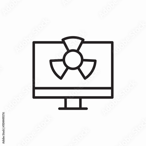 computer pollution icon sign vector