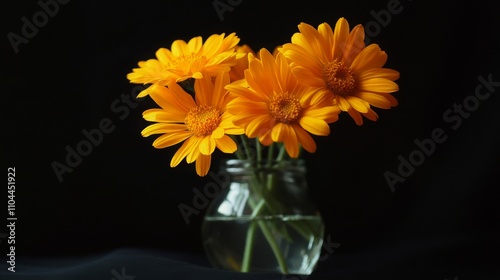 Wallpaper Mural Bright calendula flowers in a glass vase, isolated Torontodigital.ca