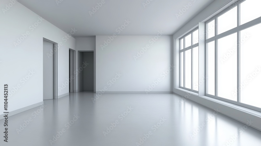 Empty 3D apartment on a gray background Empty 3D apartment on a gray background