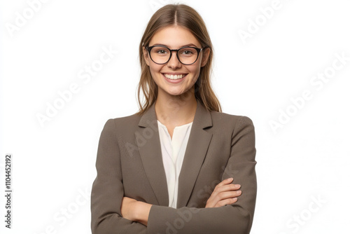 Successful pretty experienced professional lady boss with arms crossed. Self-confident ceo at corporate meeting