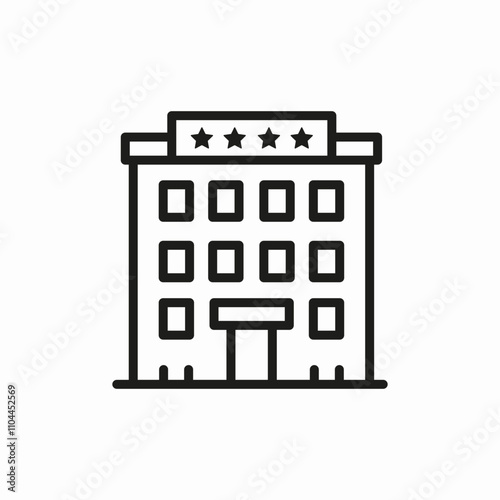four stars hotel icon sign vector