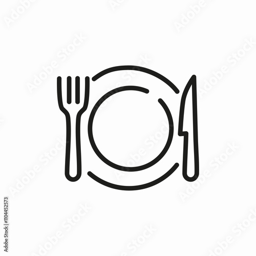 fork plate knife icon sign vector