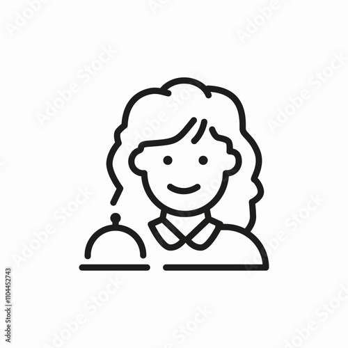 hostess female icon sign vector