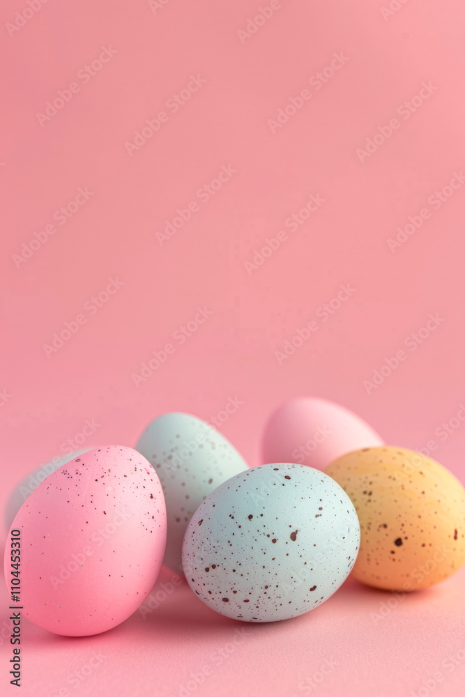 easter eggs happy easter pink background Generative AI easter eggs happy easter pink background Generative AI