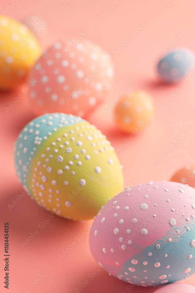 easter eggs happy easter pink background Generative AI easter eggs happy easter pink background Generative AI