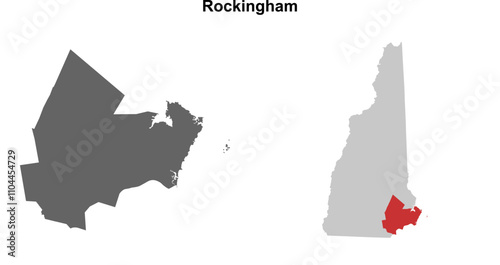 Rockingham County (New Hamshire) blank outline map set