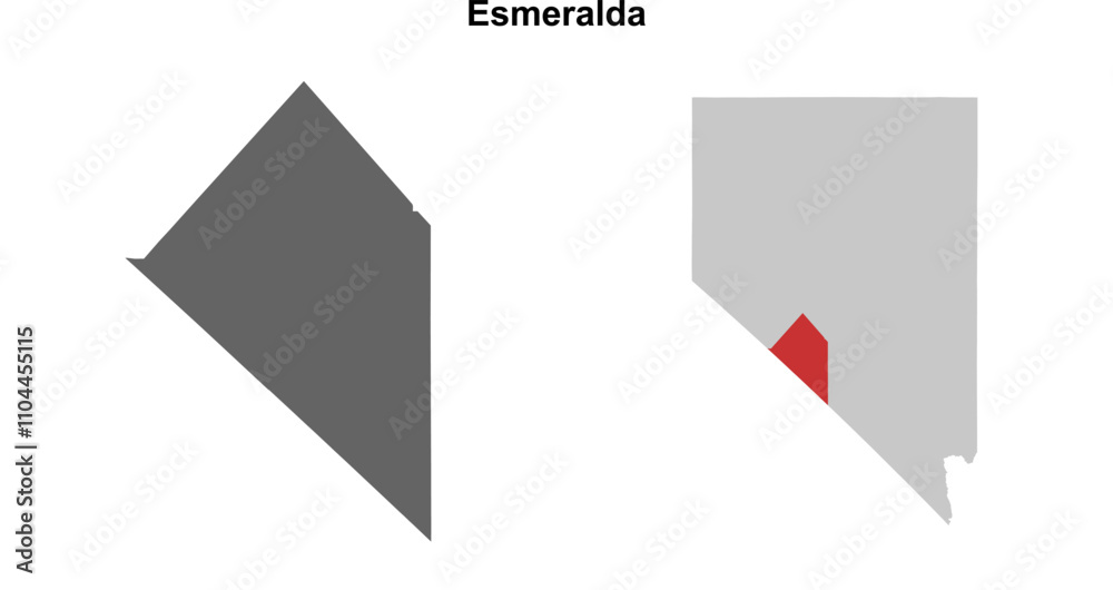 Esmeralda County (Nevada) blank outline map set Esmeralda County (Nevada) blank outline map set