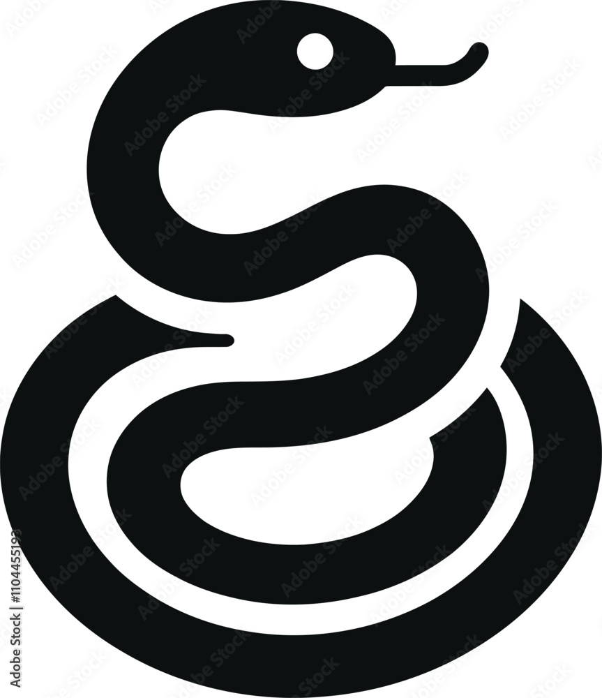 Coiled Snake Silhouette – Reptile Design Vector Coiled Snake Silhouette – Reptile Design Vector