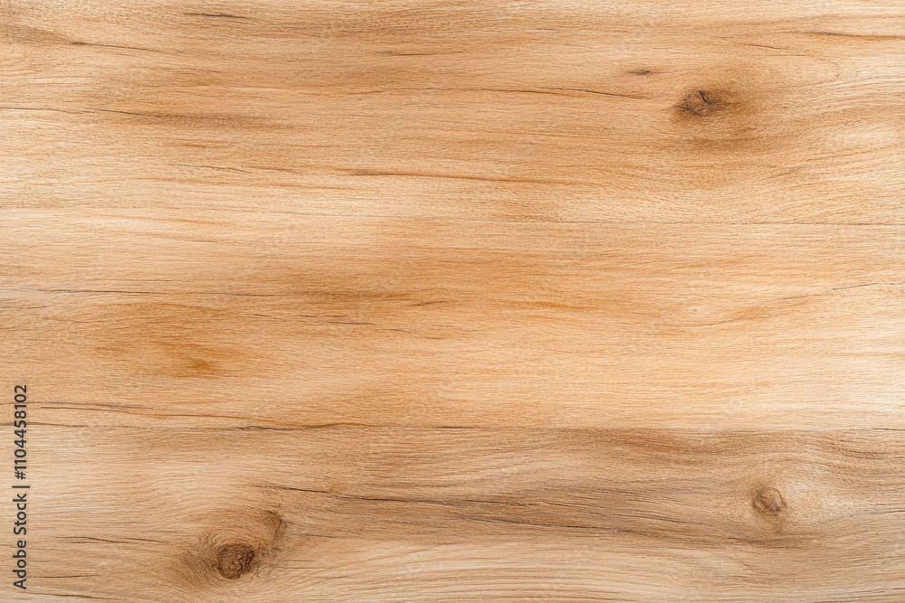 Fototapeta premium Light natural wood panel, subtle grain pattern, warm neutral tone, minimalistic rustic backdrop, organic texture, versatile design element, ample copy space, earthy simplicity