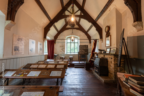 Bilde på lerret Photo of the inside of the 1940s school house at Tyneham village in Dorset