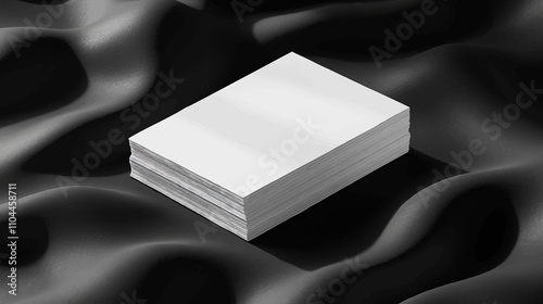 Branding business cards mockup template on a black soundproof foam background and deep shadows, real photo. Blank isolated to place your design