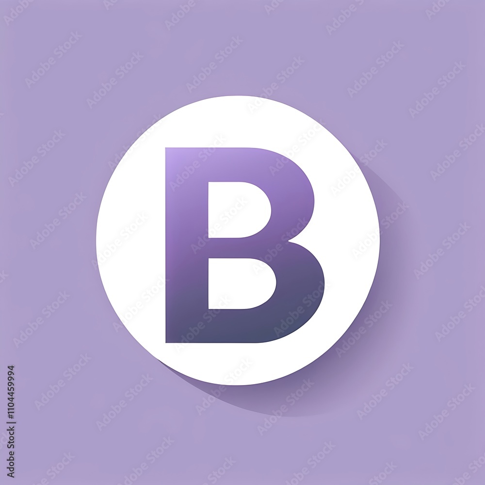 stylish letter B purple icon logo for Adobe Stock UI UX button stylish letter B purple icon logo for Adobe Stock UI UX button