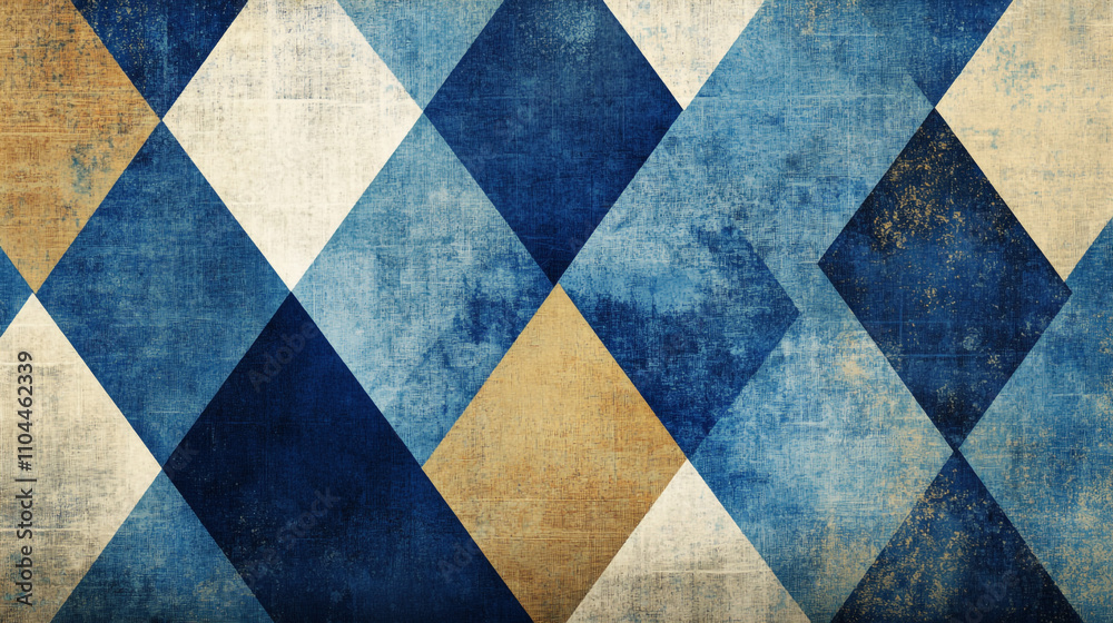 Abstract Blue Beige White Diamond Pattern Texture Background Abstract Blue Beige White Diamond Pattern Texture Background
