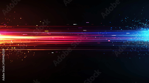 Rotating dynamic neon circle. Colored shiny sparks of spiral wave. Curved bright speed line swirls. Abstract vector illustration background rotational border lines.