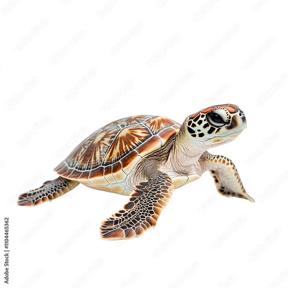 Obraz premium Sea turtle swimming gracefully with transparent background, ideal for marine life projects