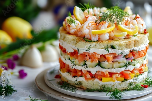 Swedish Smorgastarta (Layered Sandwich Cake) photo