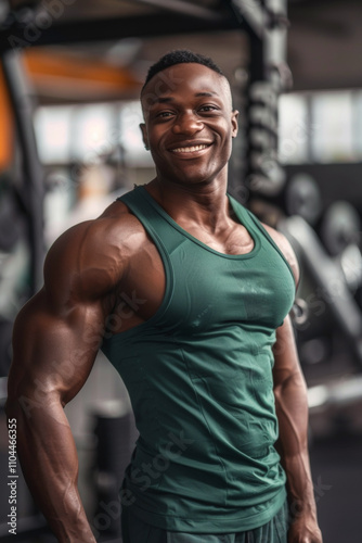 afro american man in the gym Generative AI