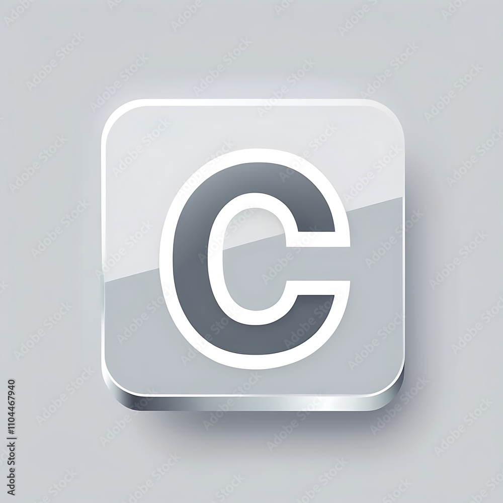 letter C grey icon logo for modern UI UX button designs letter C grey icon logo for modern UI UX button designs