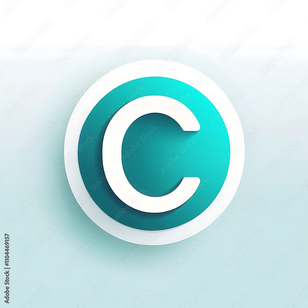 letter C teal icon logo for UI UX button and app interface design letter C teal icon logo for UI UX button and app interface design
