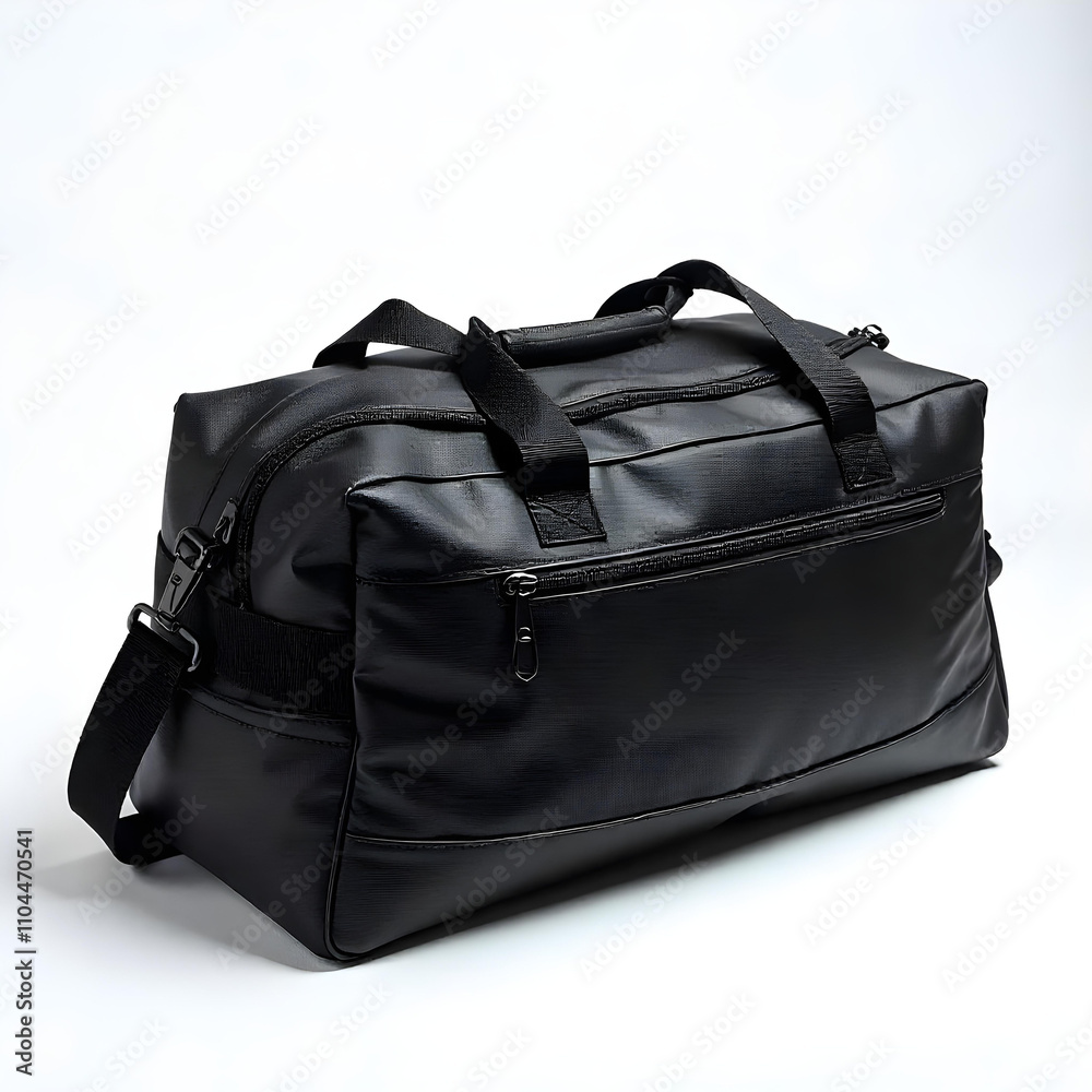 A sports bag with a zipper on a white background A sports bag with a zipper on a white background
