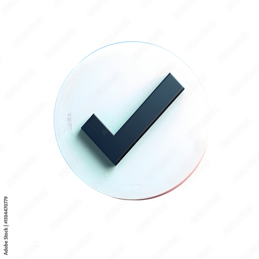 3d check mark symbolizes approval, agreement, or completion against a see-through backdrop 3d check mark symbolizes approval, agreement, or completion against a see-through backdrop