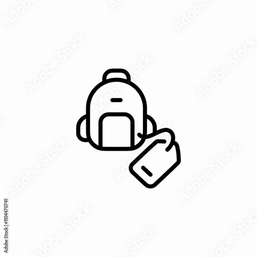 backpack price tag icon sign vector