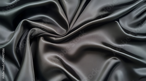 Black silk abstract background luxury cloth or liquid wave or wavy folds