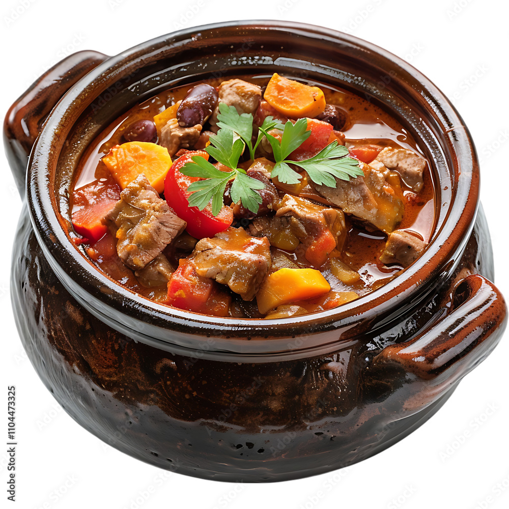 goulash food Beef Stew Recipe with Potatoes & Peppers isolated on transparent background goulash food Beef Stew Recipe with Potatoes & Peppers isolated on transparent background