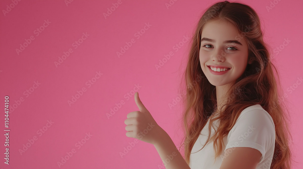Girl smiles bright smile. Dentist's day. Isolated background Girl smiles bright smile. Dentist's day. Isolated background