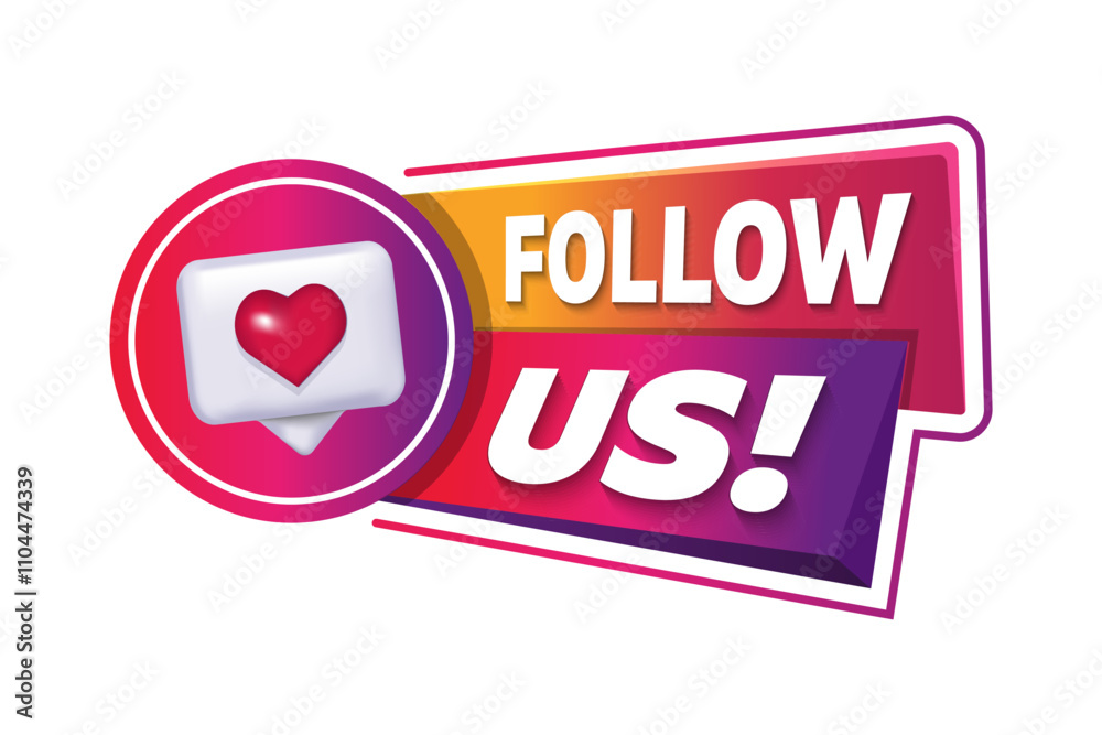 Follow us. Isolated web element on white background. Banner Follow us. Comment and Follower. Online social communication website concept.
Follow us. Isolated web element on white background. Banner Follow us. Comment and Follower. Online social communication website concept.