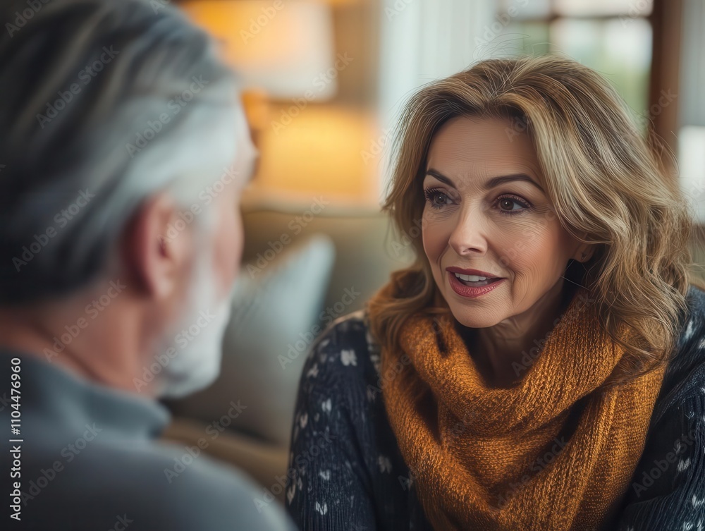 Patient and therapist in conversation, calm indoor setting, warm natural light Patient and therapist in conversation, calm indoor setting, warm natural light