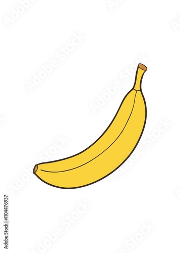 Banana Colored Drawing for Coloring Page Fun with Printable Fruit Illustration