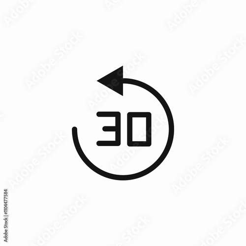 video 30 seconds seek back icon sign vector