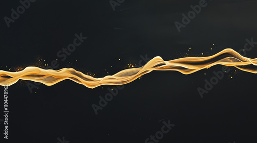 Curving trail of golden flames illuminating the dark space in an artistic display of light and movement