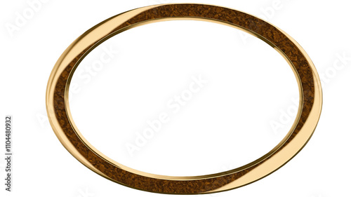 Simple Golden Oval Frame Isolated 