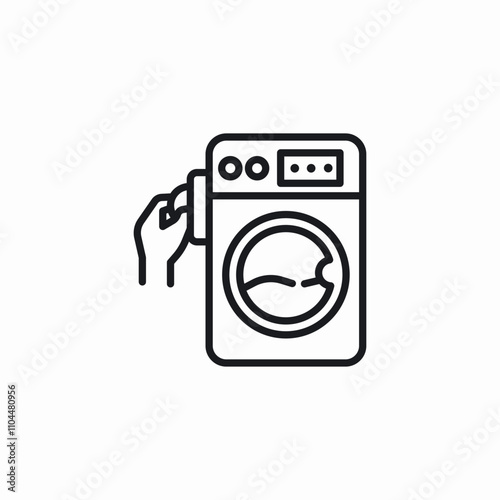 laundry coin insert icon sign vector