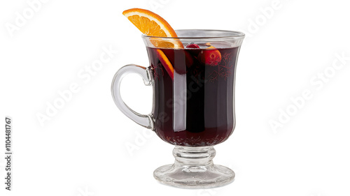 Hot Mulled Wine with Orange and Cranberries  
