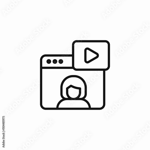 video chat meeting icon sign vector