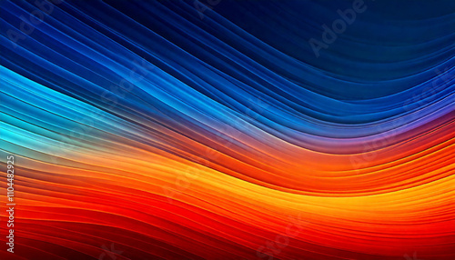 Smooth curves blending seamlessly, creating a vibrant abstract design with a dynamic wave like effect